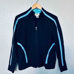 Talbots Black Soft Modal Activewear Zip Jacket M
